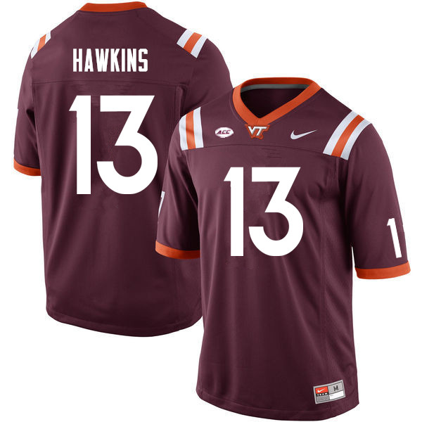 Men #13 Ny'Quee Hawkins Virginia Tech Hokies College Football Jerseys Sale-Maroon